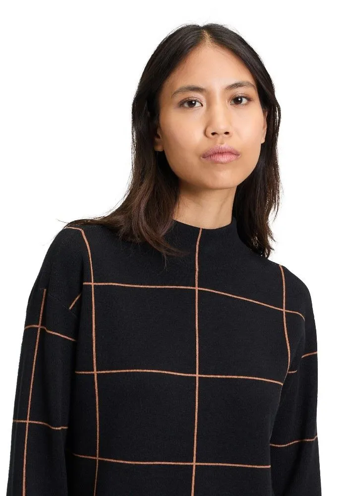 Betty Barclay Strickkleid Stehkragen BLACK/BROWN PATTERN 51681046
